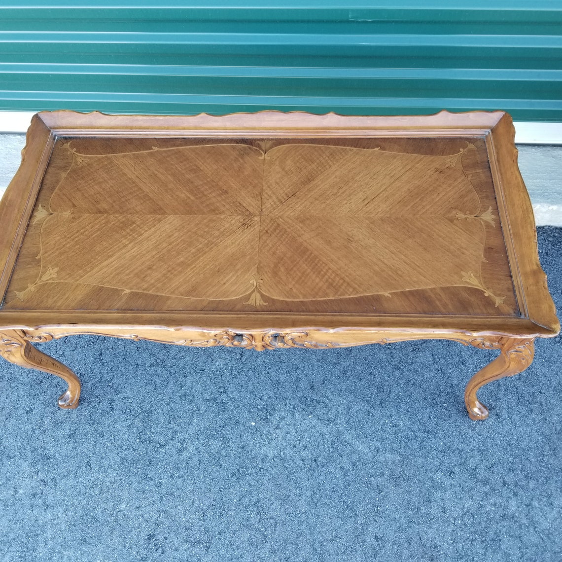 Antique French Hand Carved Coffee Table Beautiful Inlay Etsy