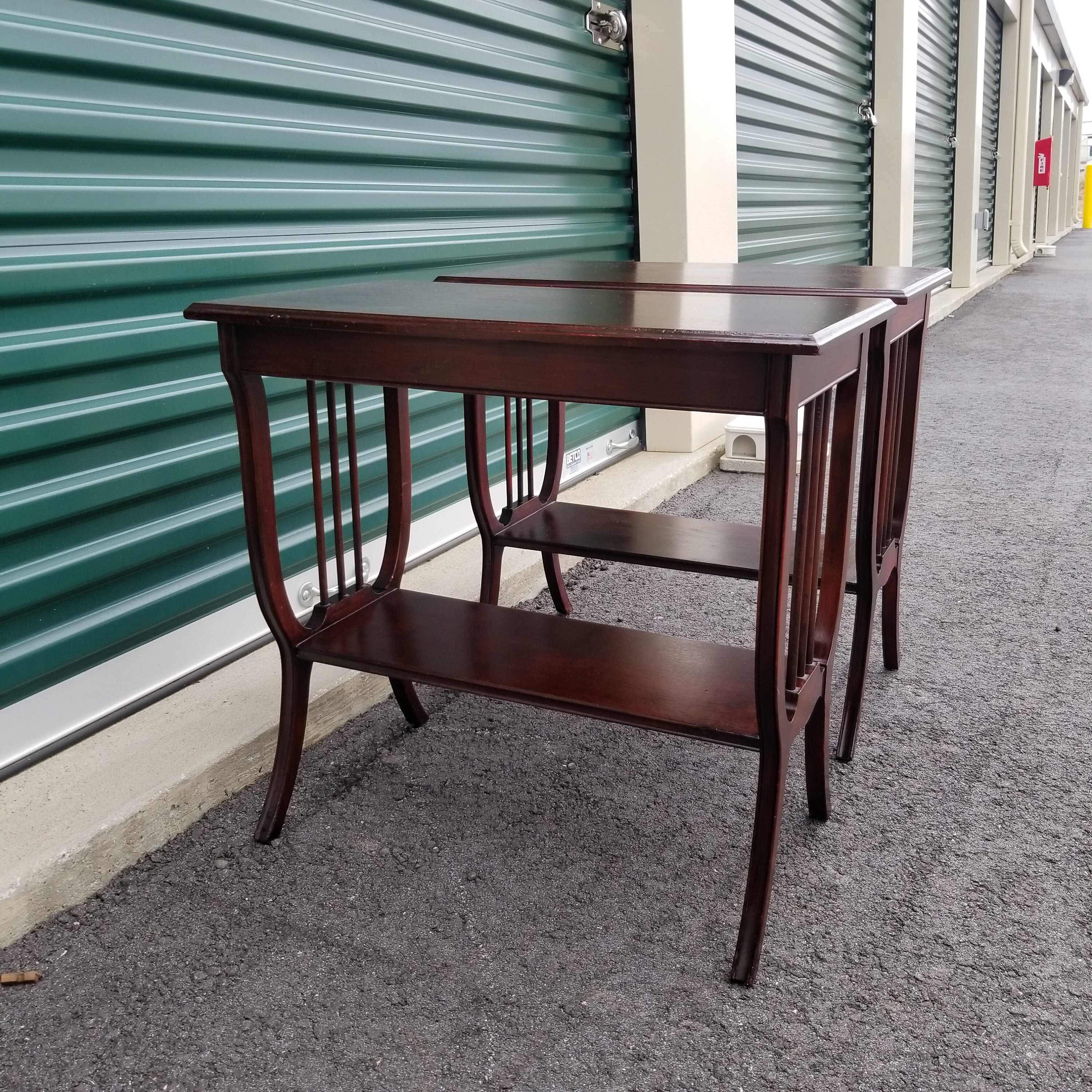 Pair of 2 Vintage Mahogany Harp Lyre End Tables Nightstands Etsy