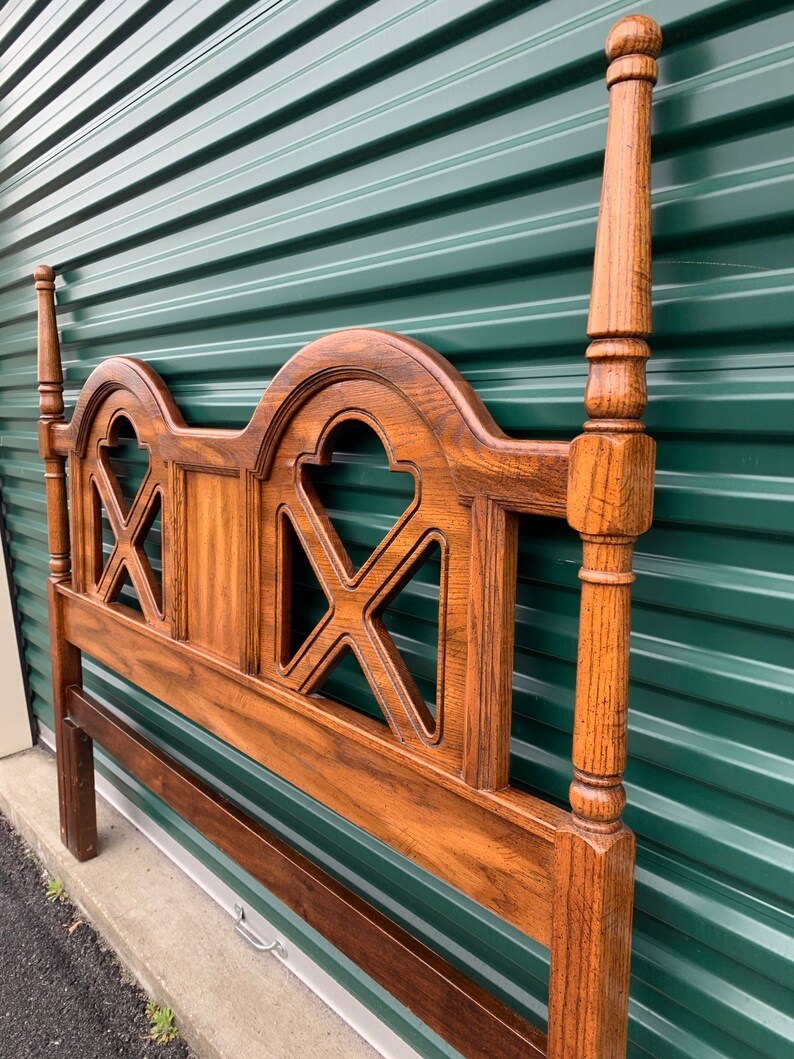 Vintage Mid Century Dark Wood Full or Queen Size Headboard Etsy