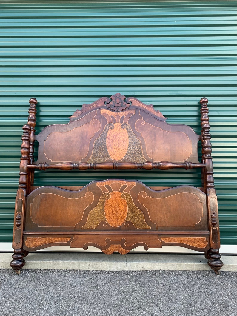 Antique Queen Size Four Poster Art Deco Fancy Bed Frame - Etsy