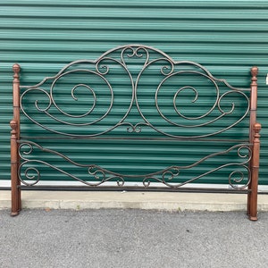 Vintage King Size Metal Iron Scrolly Fancy Bed Frame Bronze