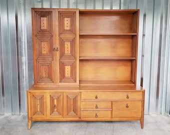 Mid Century Modern China Hutch China Cabinet Bookcase Bookshelf by Designer John Stuart Casaluda Collection MCM