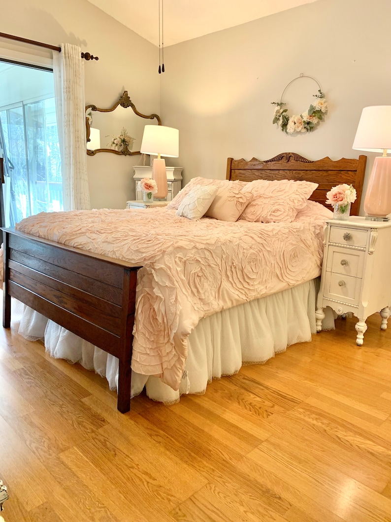 Antique Queen Size Oak Farmhouse French Country Bed Frame - Etsy