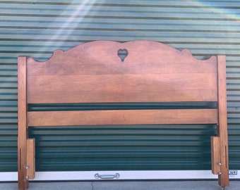 Vintage Full Size Maple Heart Headboard Rustic Primitive French Country