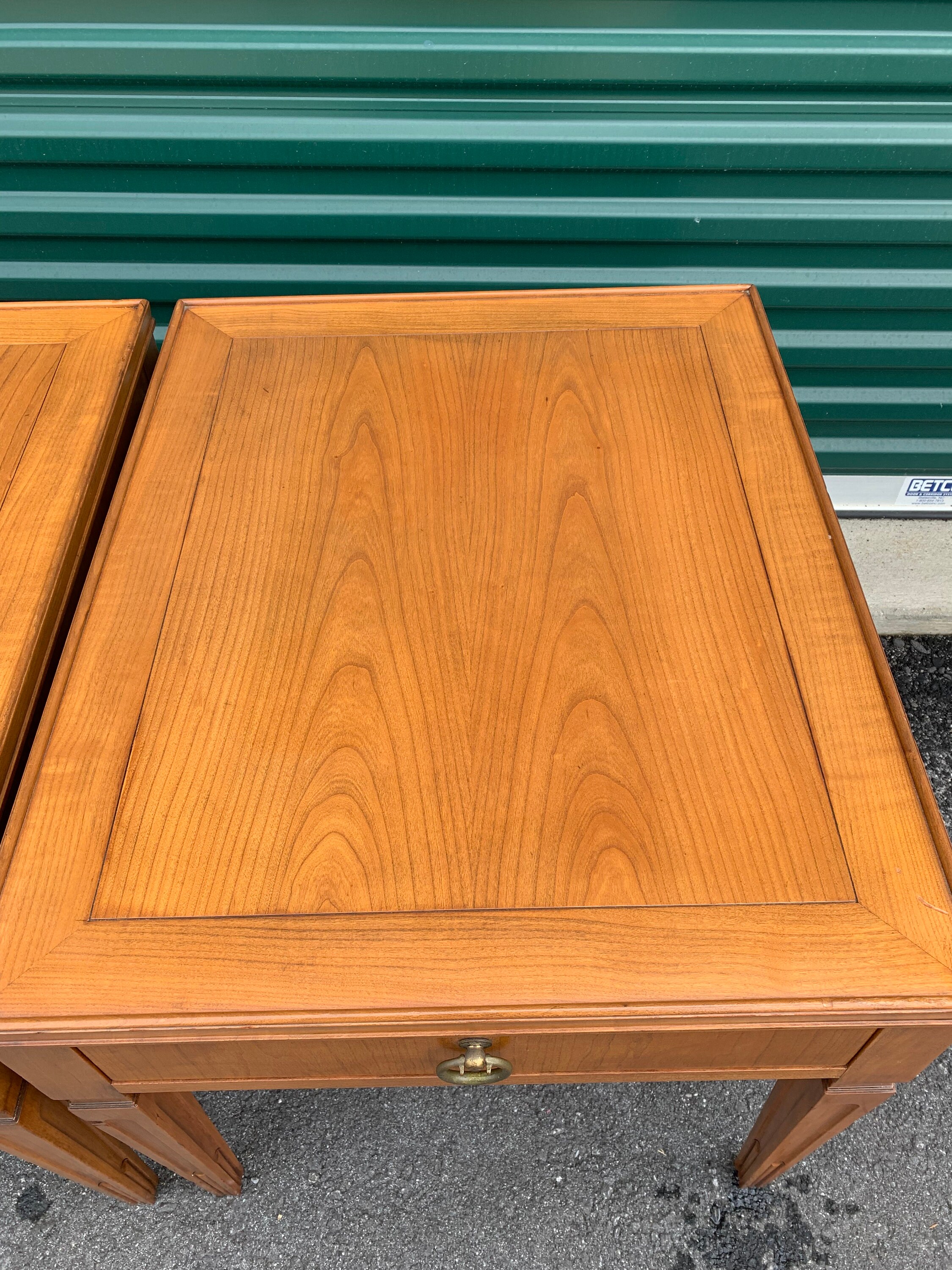 Baker Furniture Vintage Mid Century Walnut End Tables Etsy