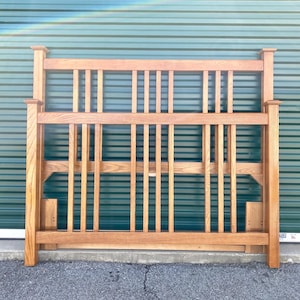Queen Size Oak Mission Style Arts and Craftsman Bed Frame