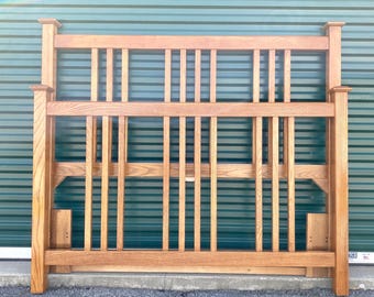 Queen Size Oak Mission Style Arts and Craftsman Bed Frame