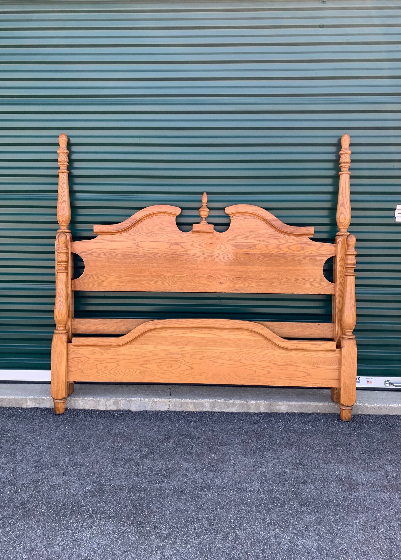 Vintage Full or Queen Size Golden Oak Queen Anne Style Bed Etsy