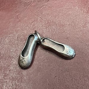 BeauVintage sterling silver ballerina slippers flats charm necklace pendant or keychain charm
