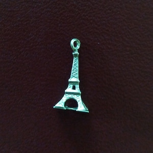 Vintage Paris France Eiffel tower sterling silver travel souvenir charm necklace pendant or keychain  charm
