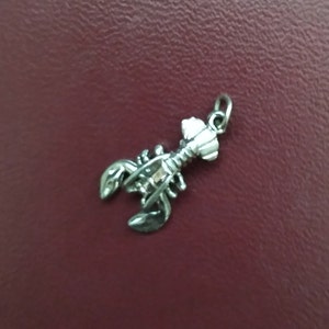 Articulated Vintage sterling silver lobster ocean theme charm or necklace pendant