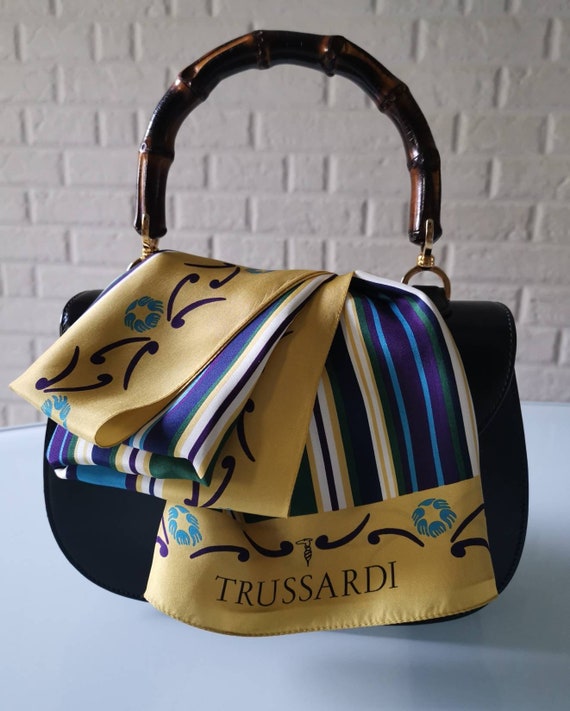TRUSSARDI, silk scarf, vintage silk scarf, vintage