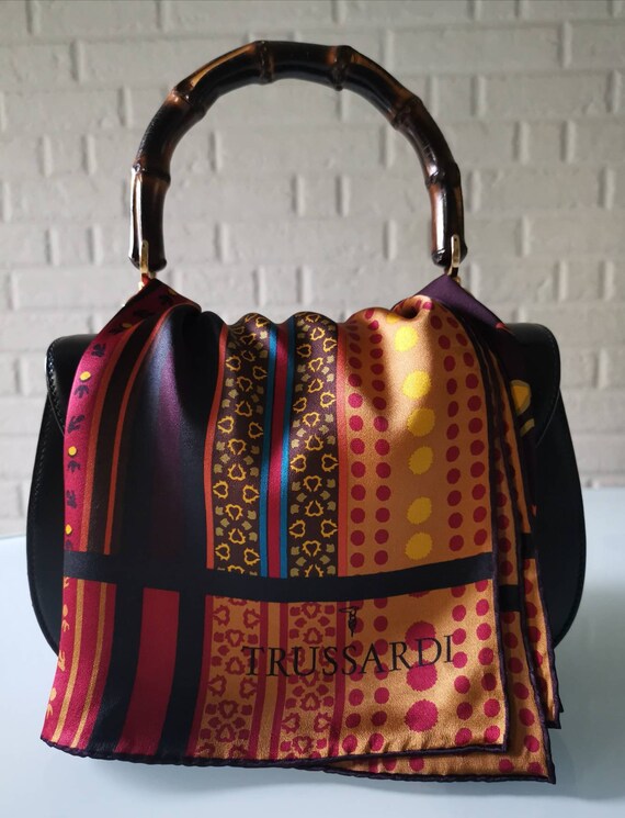 TRUSSARDI, Silk scarf Vintage scarf Italian vintag