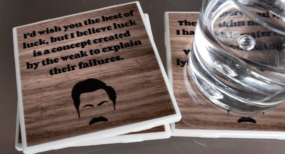 Coasters Parks And Recreation Ron Swanson Ron Swanson Etsy