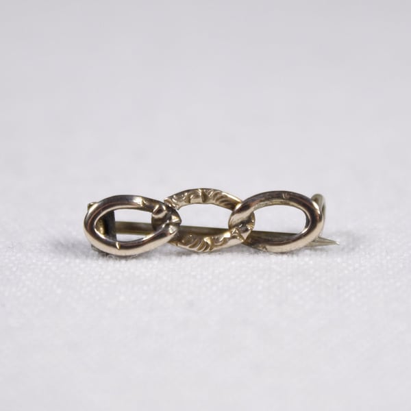 Vintage 10K gold Odd fellows collar pin, IOOF FLT infinity rings fraternity