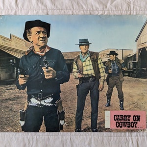 1965年 キャリー・オン・カウボーイ ロビーカード 11x14インチ、オリジナルヴィンテージ 小型コメディ西部劇映画ポスター、映画宣伝写真