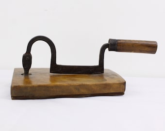 Antique Tobacco Cutter, Wooden Tobacco Chopper, antique Chopping Block