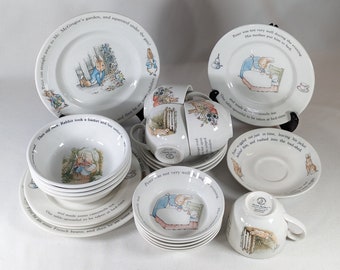 CHOOSE Vintage Peter Rabbit Beatrix Potter dishes, Wedgwood Frederick Warne & Co 1993, The world of Peter Rabbit nursery plates