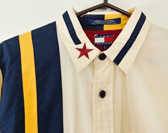 Vintage Tommy Hilfiger shirt size L, 1990s long sleeve shirt