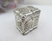 Antique silver ring box, Dutch silver snuff box 1897