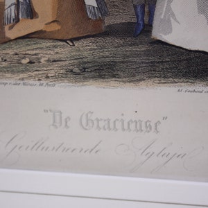 1900s Fashion Print De Gracieuse, Geillustreerde Aglaja no. 896 hand coloured engraving image 5