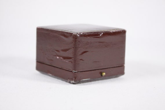 Antique dark red leather ring box Aleixandre, lar… - image 3