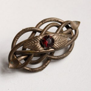 Large antique celtic knot brooch, infinity knot lovers brooch, endless knot mourning jewelry ca 1900-1910 image 8