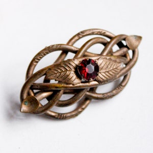 Large antique celtic knot brooch, infinity knot lovers brooch, endless knot mourning jewelry ca 1900-1910 image 1