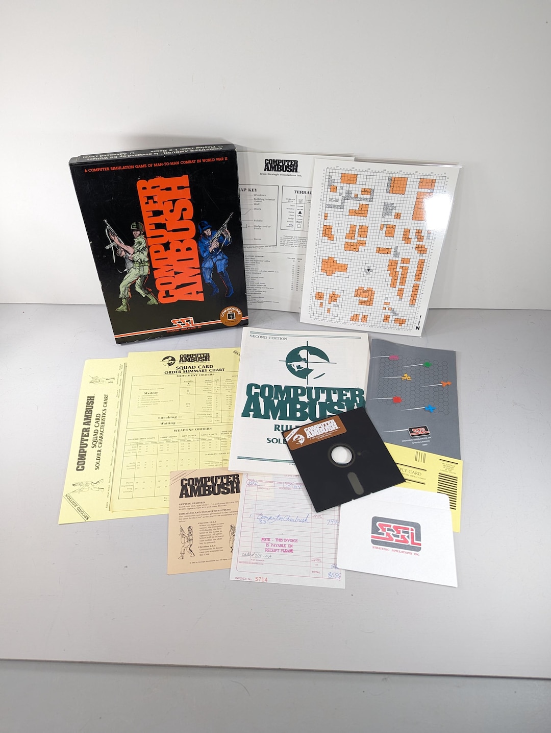 1980s Computer Ambush (2nd Edition) C64 WWII Combat Simulation Floppy ...