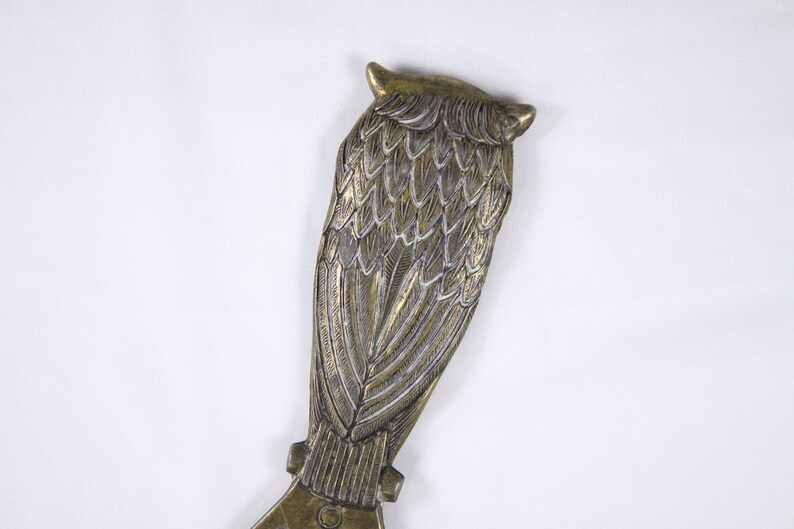 Vintage Owl bottle opener made in Italy, cast metal barware image 4