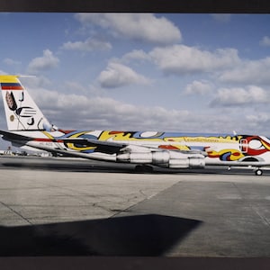 1970 - 1980s Ecuatoriana colourful airplane plane photo travel poster 11x16&quot;, vintage air travel photo, vintage airline advertisement