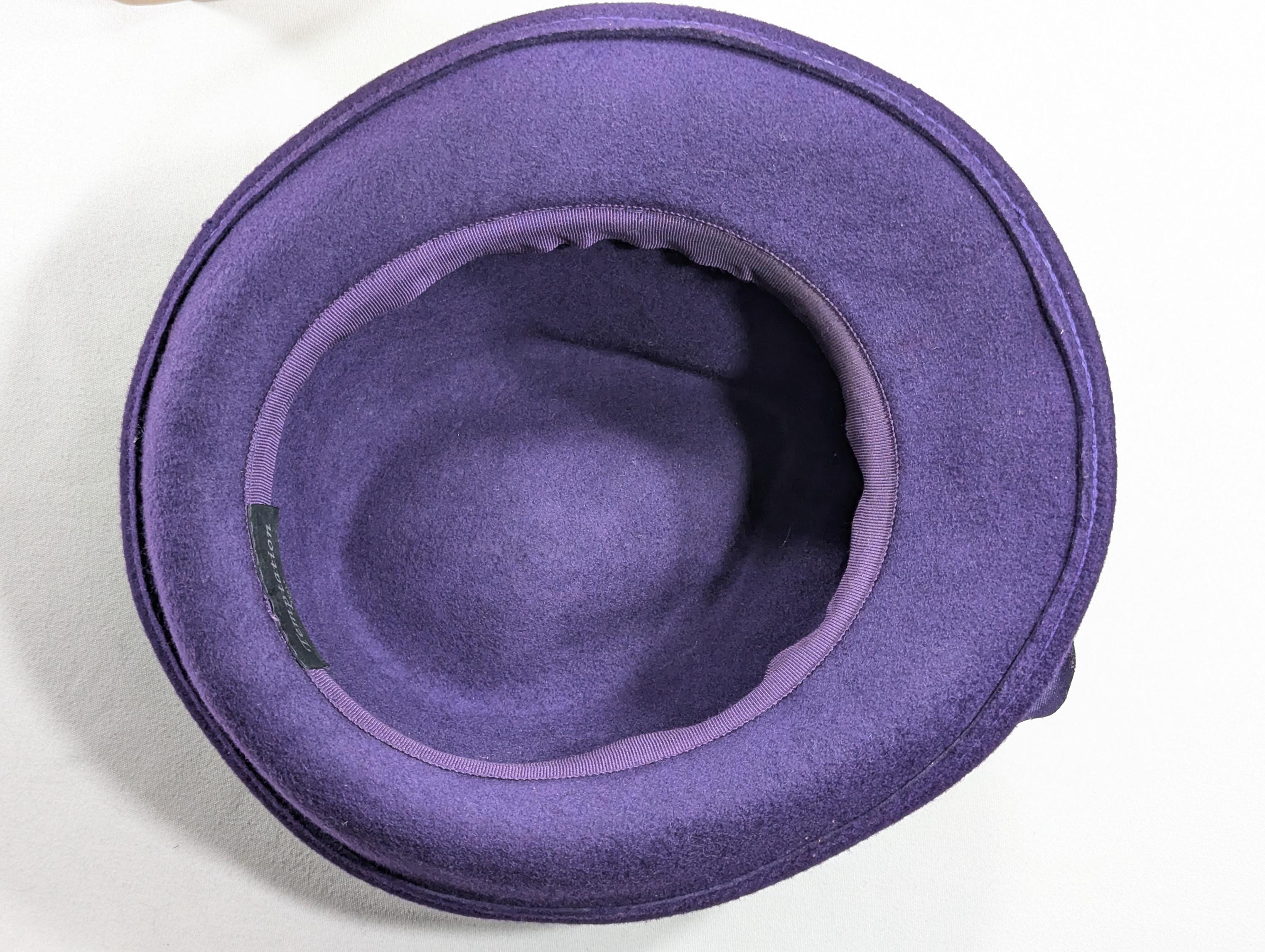 Temptation Italy red purple floral felt hat display picture 2