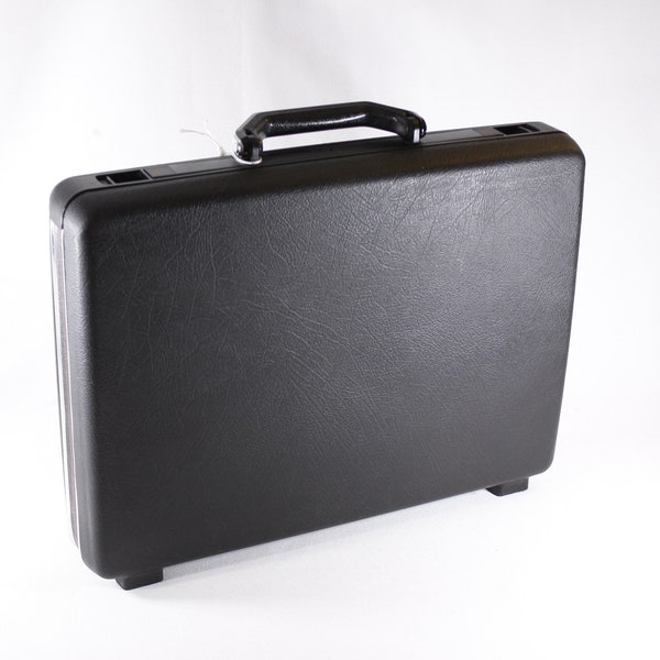 1980s SAMSONITE Broker GL briefcase 1985, Black hard plastic attache case, vintage professional business briefcase