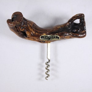 Vintage Laurent Siret Corkscrew wine bottle opener, CALVET Bordeaux / Rochefort sur Loire Grapevine Root Corkscrew 1950s