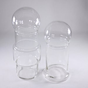 Ensemble de 2 pots de rangement en verre MCM, vases à carafe modernistes scandinaves moulés par soufflage image 9