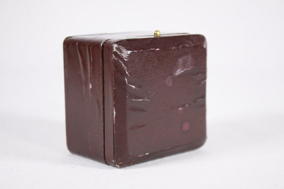 Antique dark red leather ring box Aleixandre, lar… - image 5
