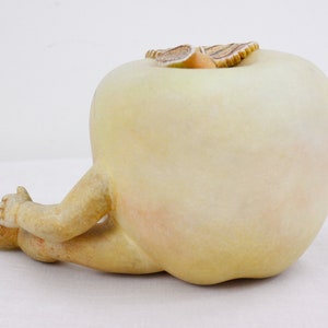 Vintage 'apple boy' surrealist sculpture by Ismael Franco, ceramic surreal art figure image 6