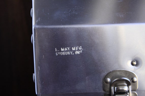 Vintage L May Mfg Sudbury Metal Miners Lunchbox 1… - image 10