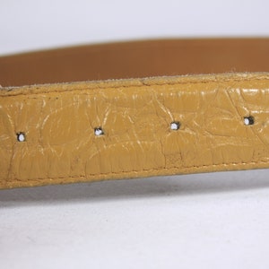 1970s caramel brown leather belt 33 size Large, vintage Ceinture EMMANUEL belt patterned atomic 1970s ladies belt, genuine leather belt image 4