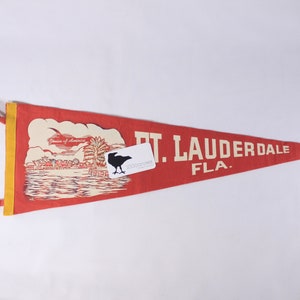 Vintage Fort Lauderdale Florida felt pennant, spring break souvenir pennant, dorm room decor flag image 4
