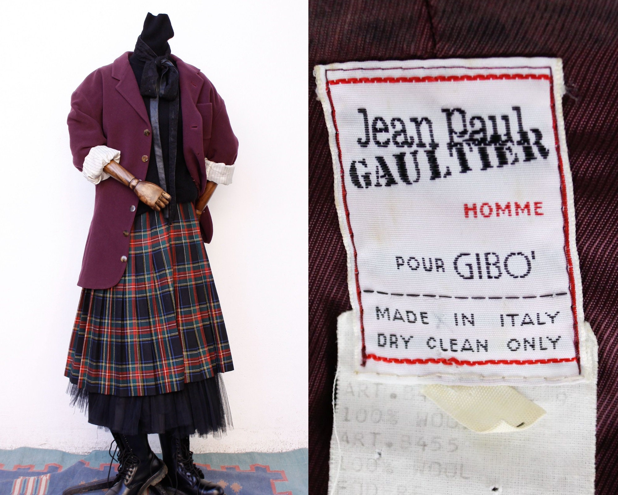 1980s Jean Paul Gaultier Purple Mens Jacket Sz LARGE JPG - Etsy Israel