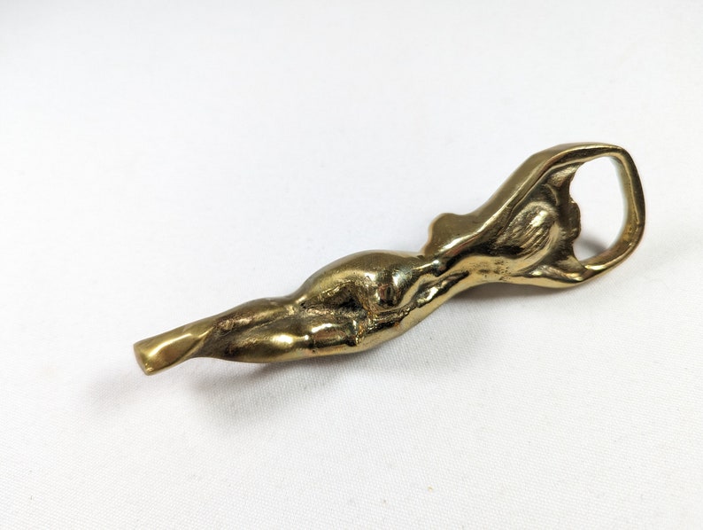 CHOOSE Solid brass naked woman erotic Bottle Opener, Vintage Erotik adult bar wares, female forms Cap Bottle Opener image 6