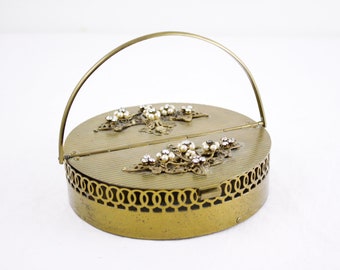 Original by Robert metal box purse, flat bridal handbag, vanity storage box