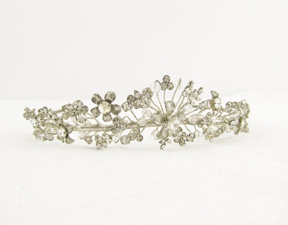 Rhinestone crown, vintage wedding tiara