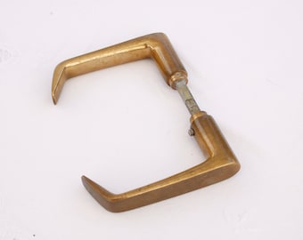 Vintage brass door handle, minimalist architectural salvage