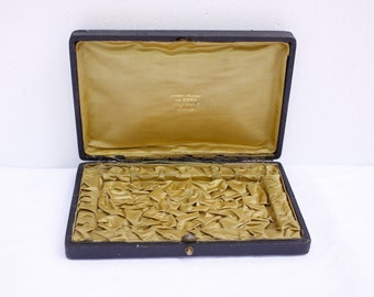 Vintage jewelry storage box, gold lined notebook gift box
