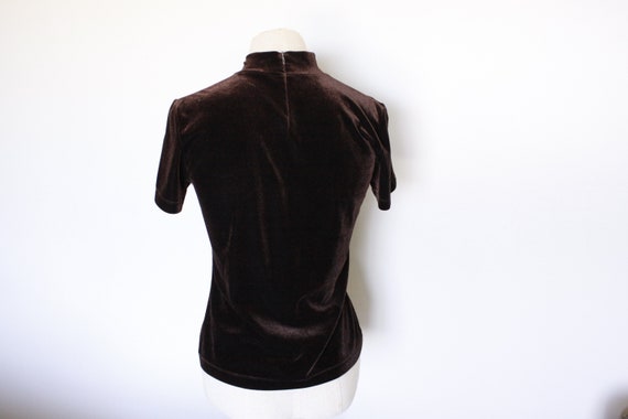 1990s Burberrys brown velvet top, Burberrys of Lo… - image 4