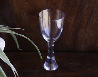 1960s elegant single wine glass, Holmegaard Princess line style glassware, gift for aunt, dorm housewarming gift for student