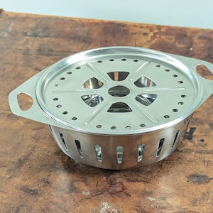 Vintage WMF Cromargan teapot warmer, small Stainless steel chafing dish