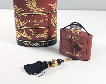 RARE YSL OPIUM Pure Parfum 7.5ml 0.25 fl.oz Splash Bottle, 1980s-1990s Made in France